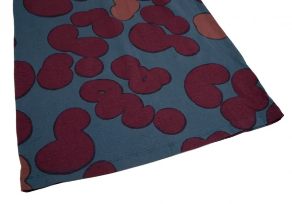 マリメッコmarimekko グラフィックプリントカットソーワンピース ブルーXS K-112798_007