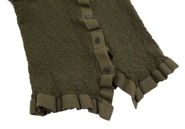 イッセイミヤケ ミーISSEY MIYAKE me テープトリムカリフラワーノースリーブトップス カーキF K-112808_009