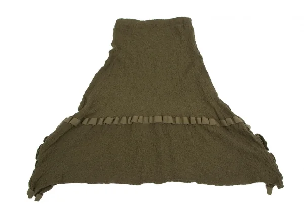 イッセイミヤケ ミーISSEY MIYAKE me テープトリムカリフラワースカート カーキF K-112809_010