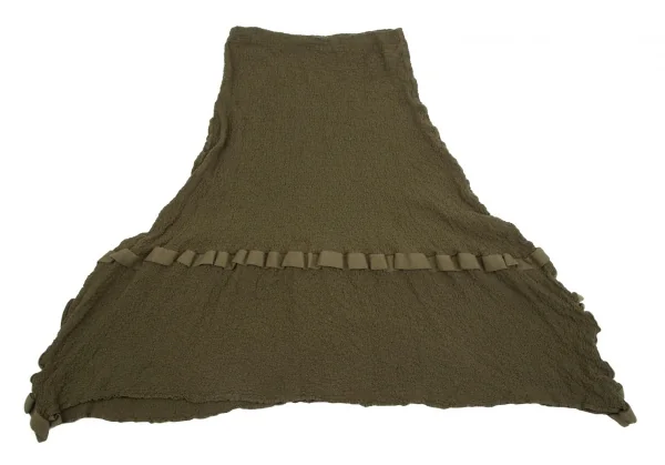 イッセイミヤケ ミーISSEY MIYAKE me テープトリムカリフラワーノースリーブセットアップ カーキF K-112810_011