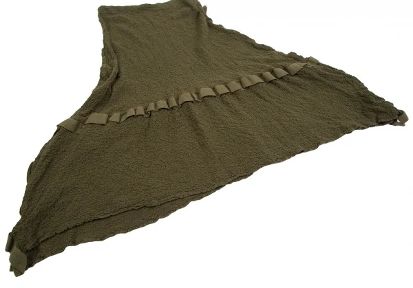 イッセイミヤケ ミーISSEY MIYAKE me テープトリムカリフラワーノースリーブセットアップ カーキF K-112810_014