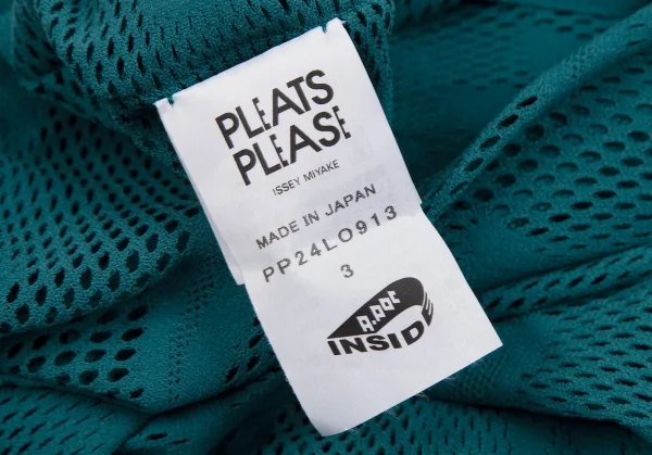 プリーツプリーズPLEATS PLEASE ストレッチフローラルレーススクエアシルエットカーディガン ターコイズ3 K-112819_011