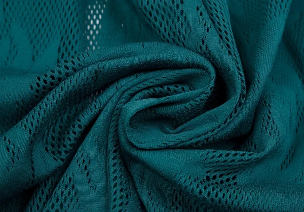 プリーツプリーズPLEATS PLEASE ストレッチフローラルレーススクエアシルエットカーディガン ターコイズ3 K-112819_009