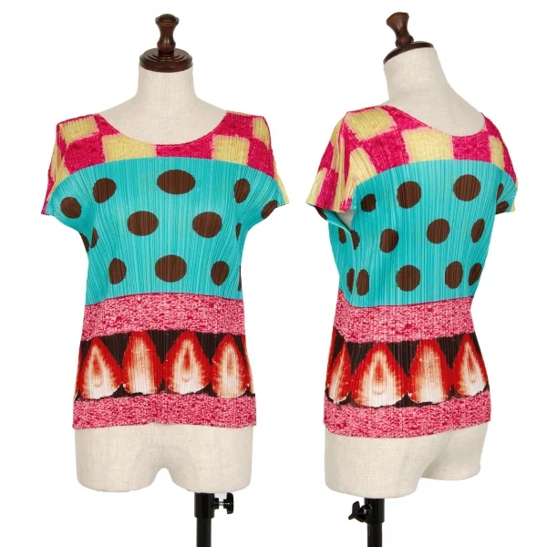 PLEATS PLEASE Dot & Cake Printed Pleats T Shirt Multi-Color 3 K-112822_001