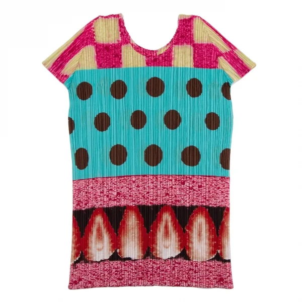 PLEATS PLEASE Dot & Cake Printed Pleats T Shirt K-112822_002