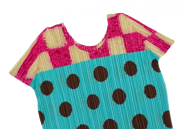 PLEATS PLEASE Dot & Cake Printed Pleats T Shirt K-112822_003