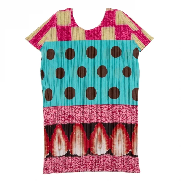 PLEATS PLEASE Dot & Cake Printed Pleats T Shirt K-112822_009
