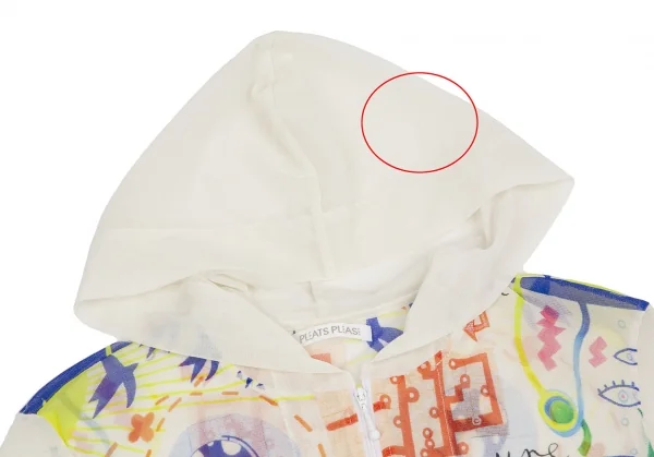 プリーツプリーズPLEATS PLEASE グラフィックプリントチュールジップアップパーカー オフ5 K-112823_004