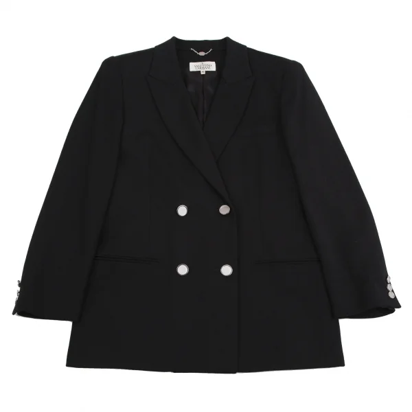 ヴァレンティノ ガラヴァーニ スポーツVALENTINO GARAVANI SPORT シルバーボタンダブルブレストジャケット 黒40 K-112838_002
