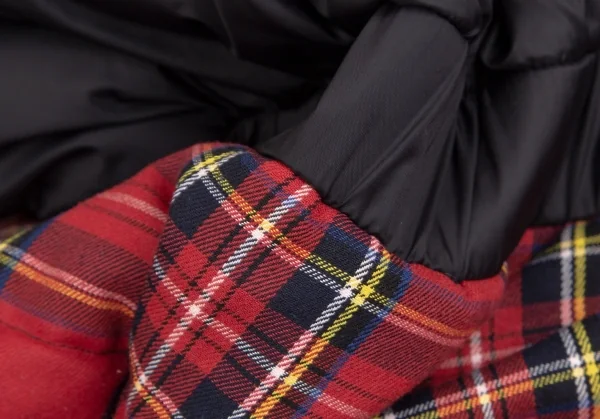 ジュニアゴルチエJUNIOR GAULTIER タータンチェックレイヤードデザイン中綿ジャケット 黒赤14A K-112856_016
