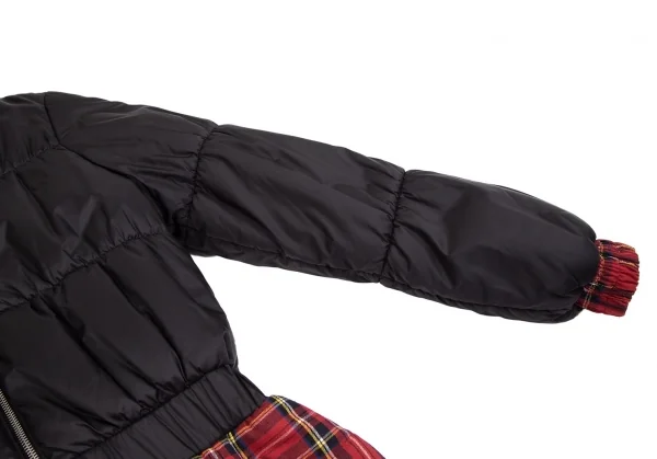 ジュニアゴルチエJUNIOR GAULTIER タータンチェックレイヤードデザイン中綿ジャケット 黒赤14A K-112856_005