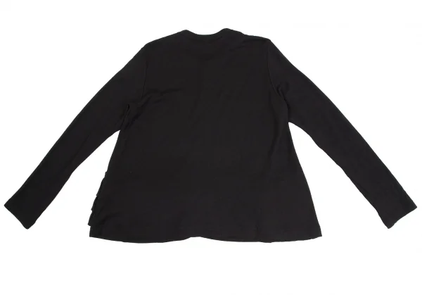 ノアール ケイ ニノミヤnoir kei ninomiya ウール裾フリル装飾ニットカーディガン 黒M K-112873_010