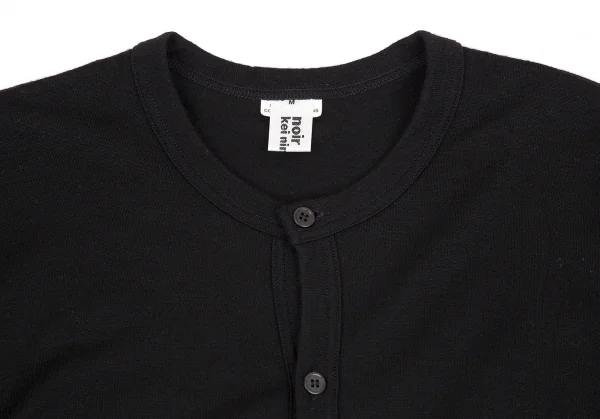 ノアール ケイ ニノミヤnoir kei ninomiya ウール裾フリル装飾ニットカーディガン 黒M K-112873_003