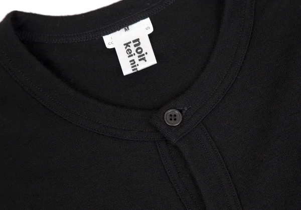 ノアール ケイ ニノミヤnoir kei ninomiya ウール裾フリル装飾ニットカーディガン 黒M K-112873_004
