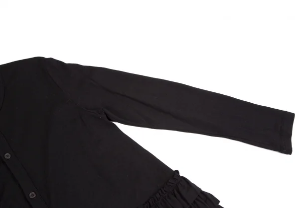 ノアール ケイ ニノミヤnoir kei ninomiya ウール裾フリル装飾ニットカーディガン 黒M K-112873_005