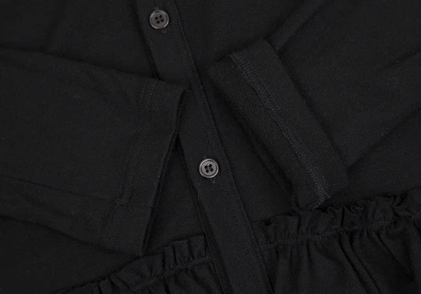 ノアール ケイ ニノミヤnoir kei ninomiya ウール裾フリル装飾ニットカーディガン 黒M K-112873_006