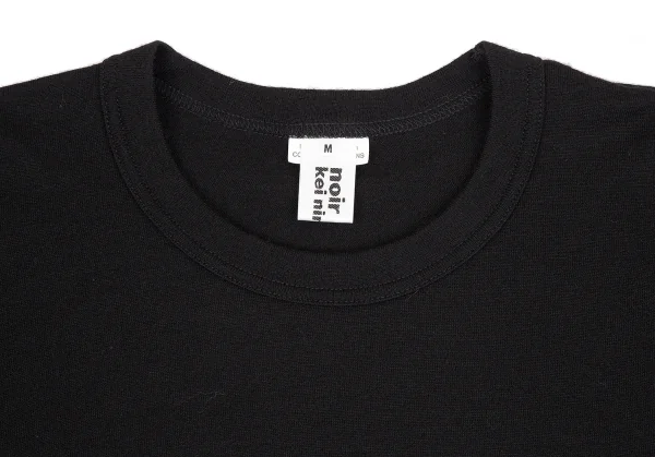 ノアール ケイ ニノミヤnoir kei ninomiya フリル装飾スリーブウールニット 黒M K-112874_003