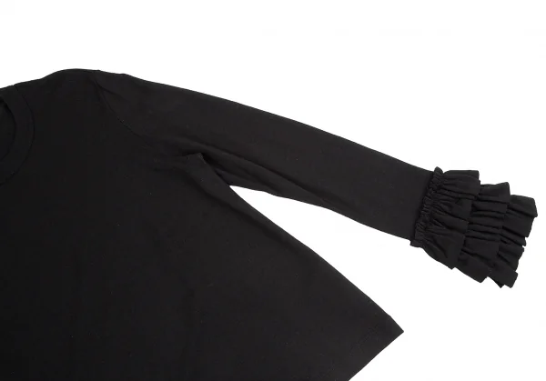 ノアール ケイ ニノミヤnoir kei ninomiya フリル装飾スリーブウールニット 黒M K-112874_004