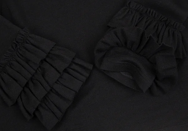 ノアール ケイ ニノミヤnoir kei ninomiya フリル装飾スリーブウールニット 黒M K-112874_005