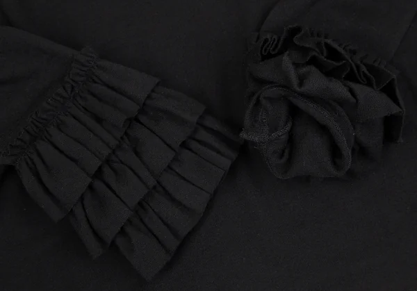 ノアール ケイ ニノミヤnoir kei ninomiya フリル装飾スリーブウールニット 黒M K-112874_006