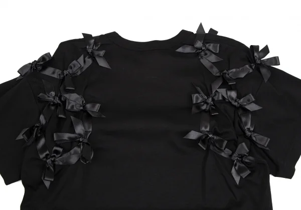 ノアール ケイ ニノミヤnoir kei ninomiya リボン装飾Tシャツ 黒M K-112876_010