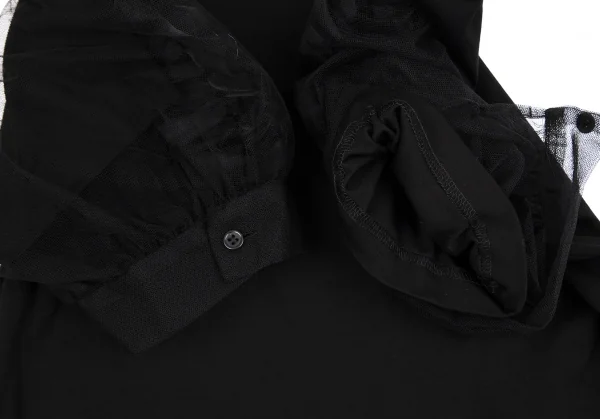 ノアール ケイ ニノミヤnoir kei ninomiya メッシュレイヤードスリーブTシャツ 黒M K-112877_006