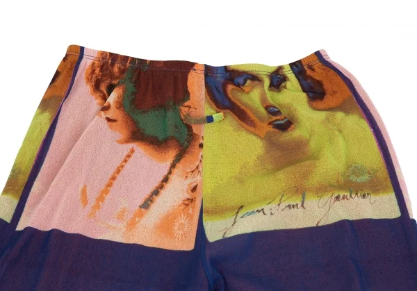 ジャンポールゴルチエ ソレイユJean Paul GAULTIER SOLEIL ポートレートプリントパワーネットワイドパンツ マルチXS K-112907_008