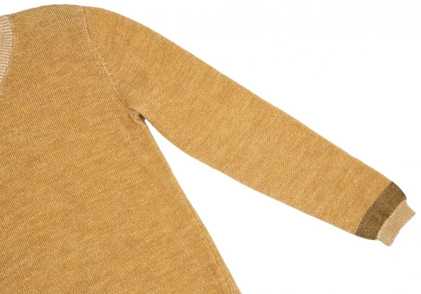 マーガレットハウエルMHL コットンウール袖ラインVネックニットセーター マスタードM K-112930_004