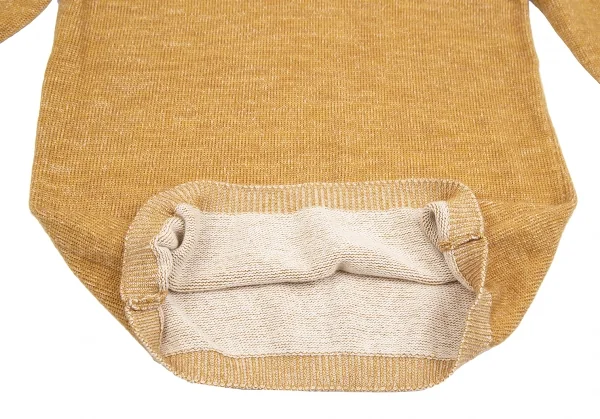 マーガレットハウエルMHL コットンウール袖ラインVネックニットセーター マスタードM K-112930_007