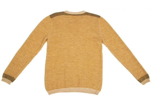 マーガレットハウエルMHL コットンウール袖ラインVネックニットセーター マスタードM K-112930_008