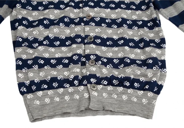 【美品】トリココムデギャルソン マルチボーダー ニットカーディガン セーター トリココムデギャルソンtricot COMME des GARCONS 花柄プリント