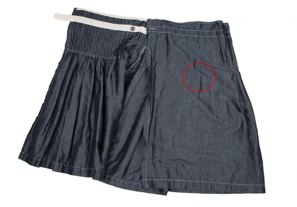 トリココムデギャルソンtricot COMME des GARCONS 製品洗いプリーツ切替ラップスカート インディゴS K-112940_007
