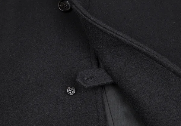 コムデギャルソン オムCOMME des GARCONS HOMME メルトンウールフライフロントロングコート 黒M K-112957_010