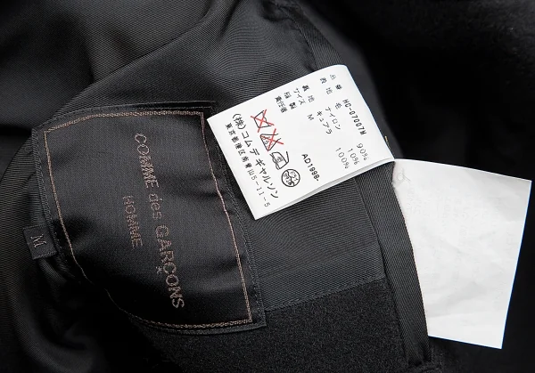 コムデギャルソン オムCOMME des GARCONS HOMME メルトンウールフライフロントロングコート 黒M K-112957_015