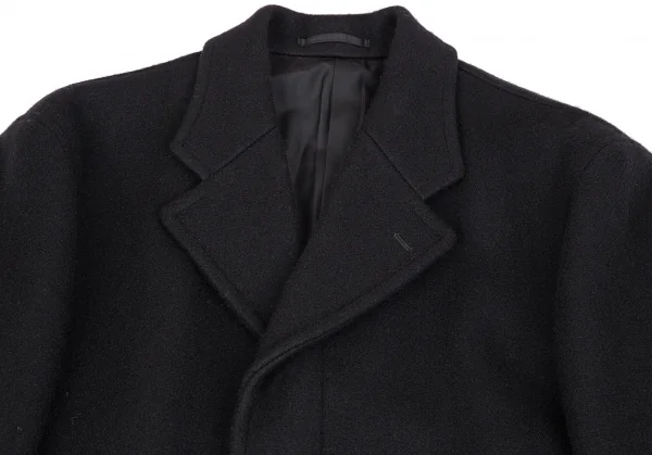 コムデギャルソン オムCOMME des GARCONS HOMME メルトンウールフライフロントロングコート 黒M K-112957_002