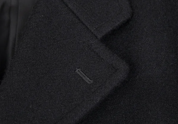 コムデギャルソン オムCOMME des GARCONS HOMME メルトンウールフライフロントロングコート 黒M K-112957_003