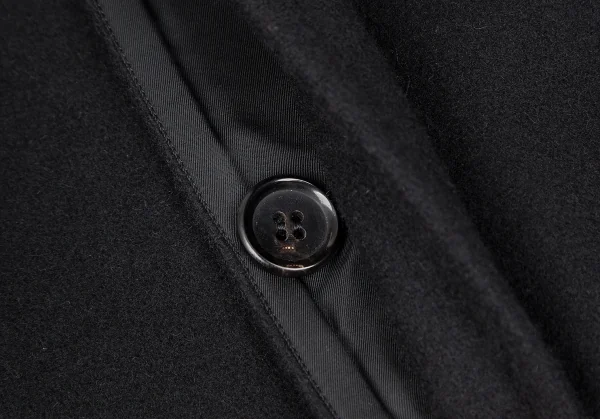 コムデギャルソン オムCOMME des GARCONS HOMME メルトンウールフライフロントロングコート 黒M K-112957_007