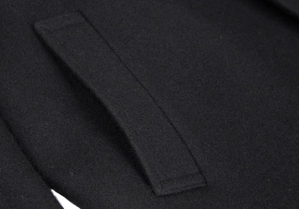 コムデギャルソン オムCOMME des GARCONS HOMME メルトンウールフライフロントロングコート 黒M K-112957_009