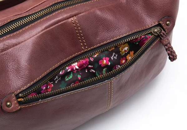 アナスイANNA SUI スタッズがま口レザーショルダーバッグ 茶 K-112966_010