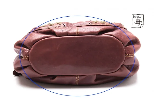 アナスイANNA SUI スタッズがま口レザーショルダーバッグ 茶 K-112966_014