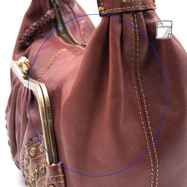 アナスイANNA SUI スタッズがま口レザーショルダーバッグ 茶 K-112966_003