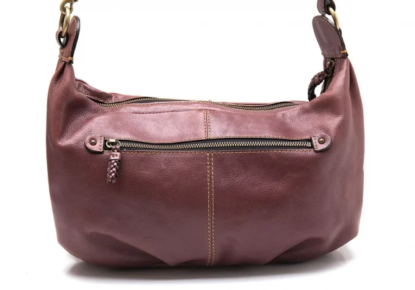 アナスイANNA SUI スタッズがま口レザーショルダーバッグ 茶 K-112966_009