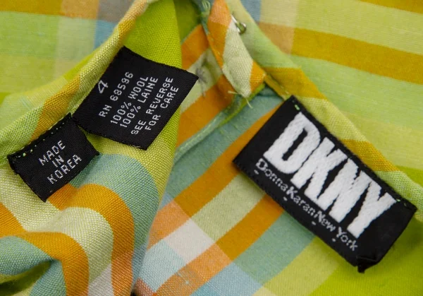 ダナキャランDKNY ウールバックボタンノースリーブトップス 黄緑4 K-112972_012