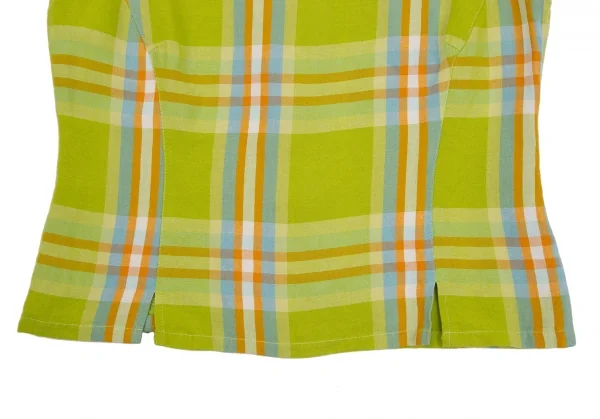 ダナキャランDKNY ウールバックボタンノースリーブトップス 黄緑4 K-112972_005