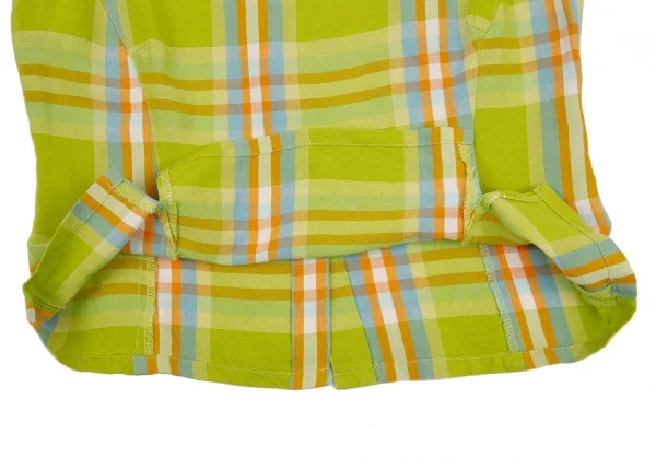 ダナキャランDKNY ウールバックボタンノースリーブトップス 黄緑4 K-112972_007