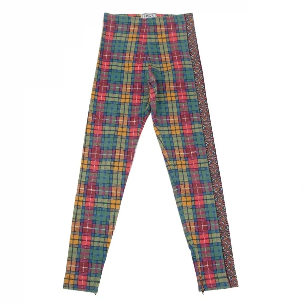 VERSACE SPORT Hem Zip Check Sideline Leggings Skinny Pants Multi-Color 40 K-112976_001