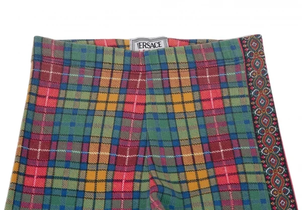 VERSACE SPORT Hem Zip Check Sideline Leggings Skinny Pants K-112976_002