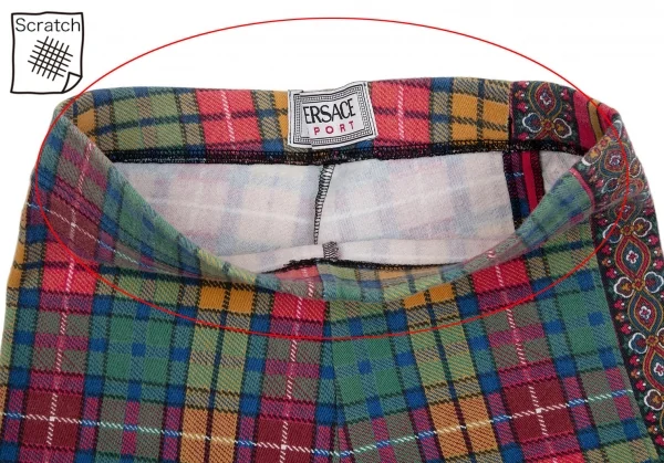 VERSACE SPORT Hem Zip Check Sideline Leggings Skinny Pants K-112976_003