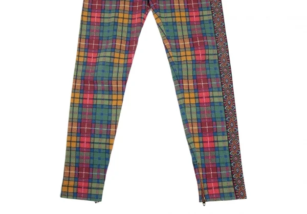 VERSACE SPORT Hem Zip Check Sideline Leggings Skinny Pants K-112976_005