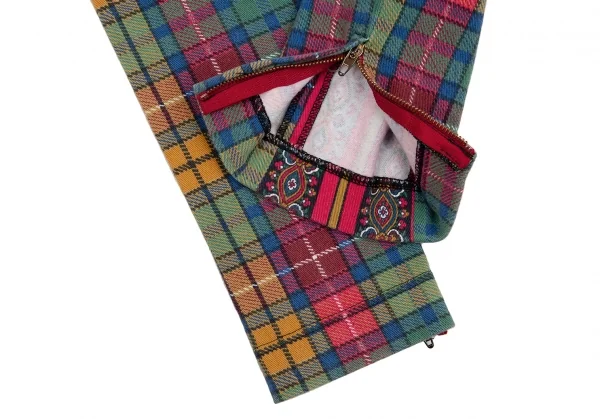 VERSACE SPORT Hem Zip Check Sideline Leggings Skinny Pants K-112976_006